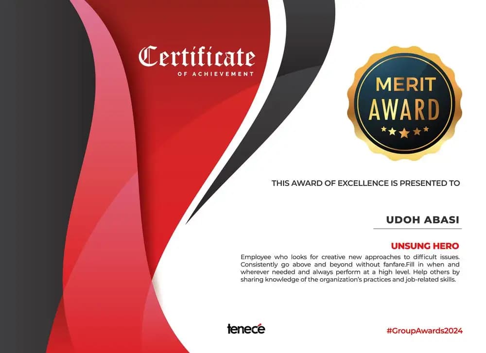 Award for Unsung hero of the year 2024